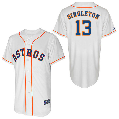 Jon Singleton #13 Youth Baseball Jersey-Houston Astros Authentic Home White Cool Base MLB Jersey